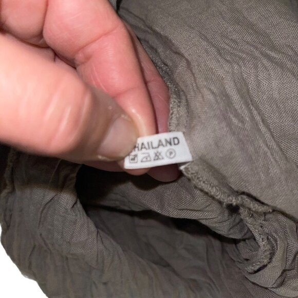 Womens Dress Size Medium Gray Pleated Summer Pockets Midi Pure Cotton New - Picture 9 of 10